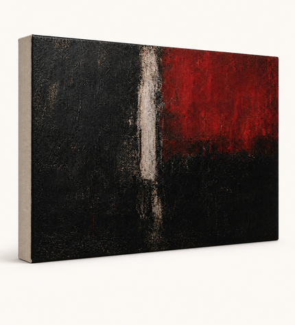 Crimson Divide — Gallery Wrap canvas with natural linen edges