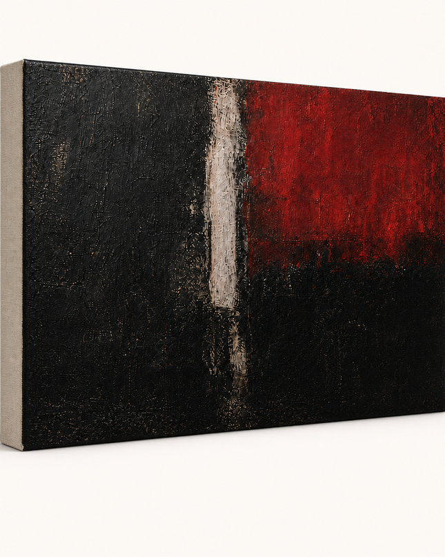 Crimson Divide — Gallery Wrap canvas with natural linen edges