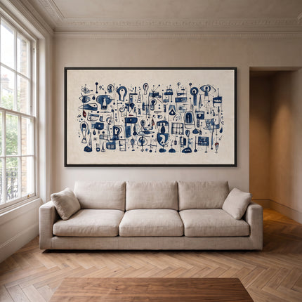 Indigo Paper — framed artwork in a living room