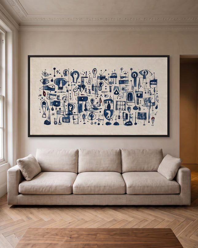 Indigo Paper — framed artwork in a living room