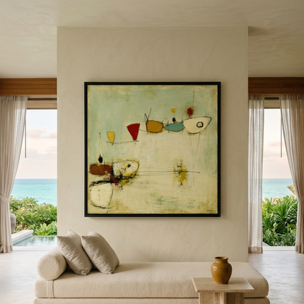 Quiet Satellites — displayed in a calm contemporary interior
