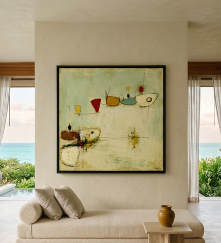 Quiet Satellites — displayed in a calm contemporary interior