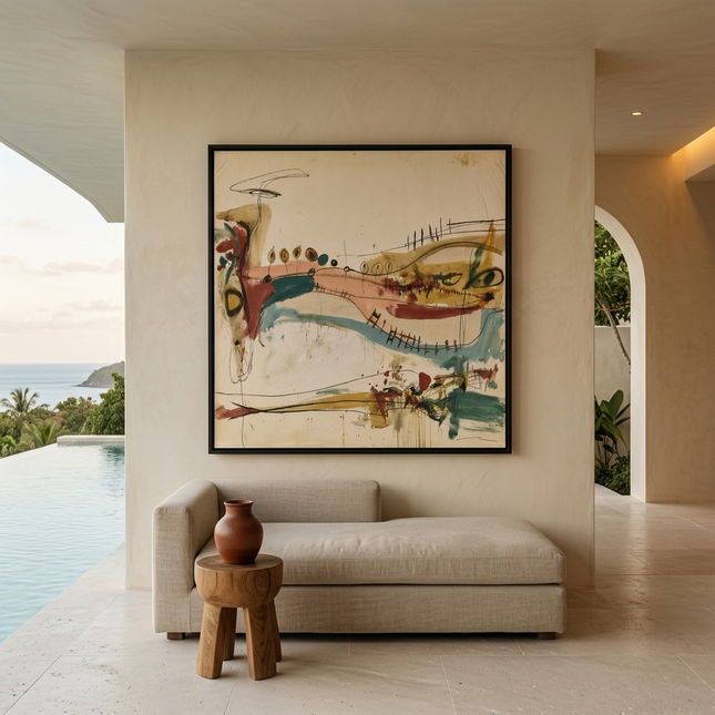 Between Currents — displayed in a calm contemporary interior