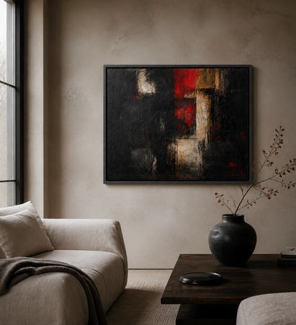 Ember Threshold — displayed in a moody contemporary living room