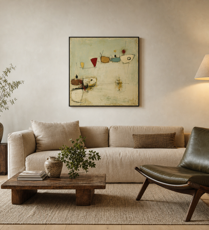Quiet Satellites — styled in a warm contemporary living room