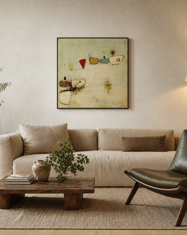 Quiet Satellites — styled in a warm contemporary living room