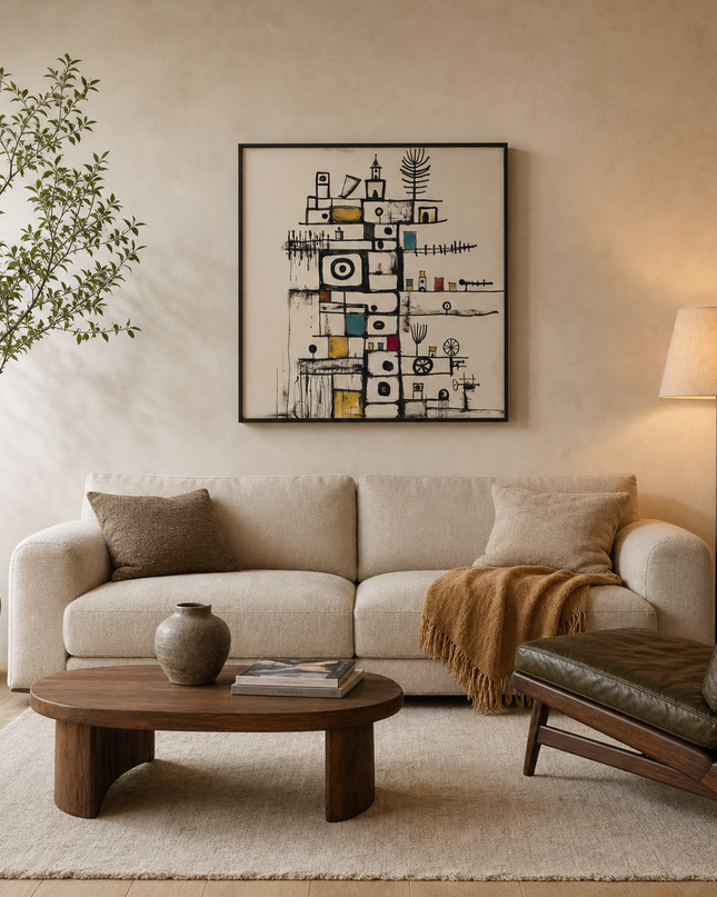Little Monuments — styled in a warm contemporary living room