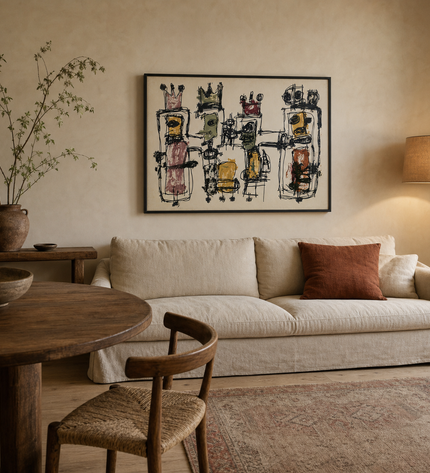 Gathered Voices — styled in a warm contemporary living room
