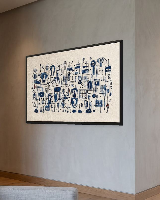 Indigo Paper — framed artwork viewed from the side