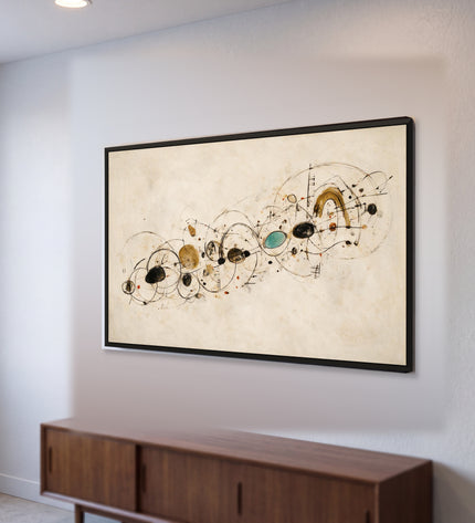 Inner Orbits — framed artwork viewed from the side