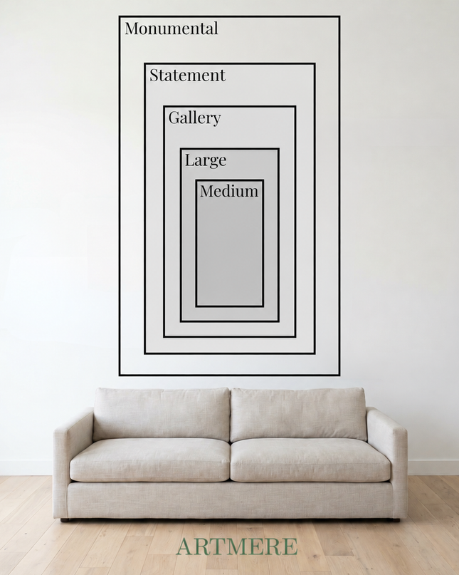 Size comparison guide showing available dimensions for Mediterranean Gate