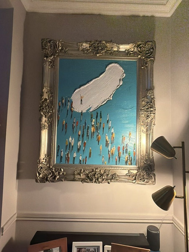 Center Stage in Neil’s antique frame at home in Edinburgh