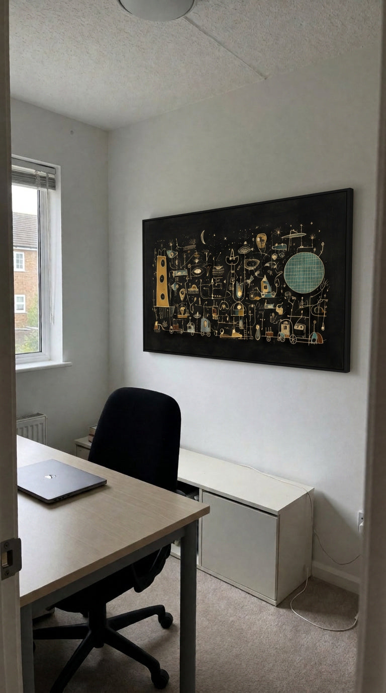 Digitale Raumvisualisierung von Moonlit Machines: Arbeitszimmer