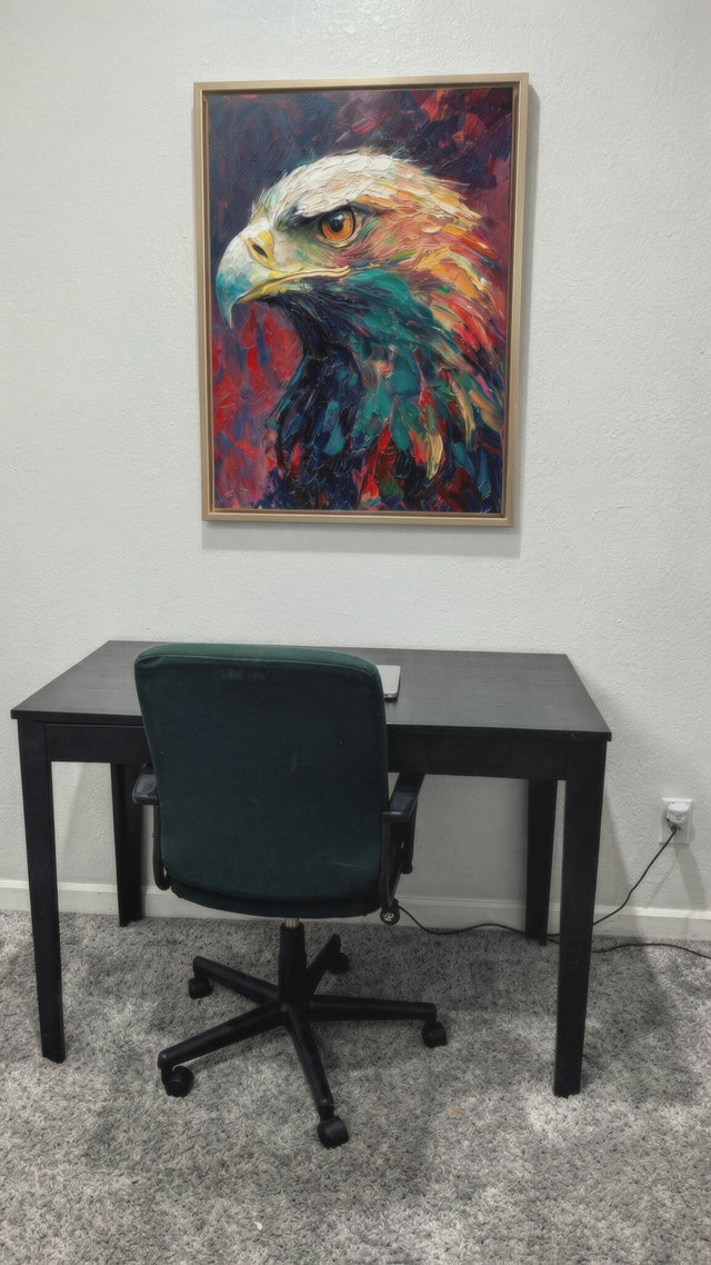 ARTMERE painting Watchful Hunter in an interior