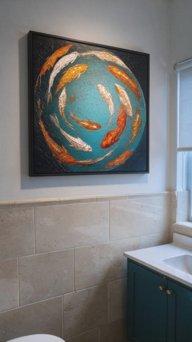 ARTMERE painting Koi of Prosperity in an interior