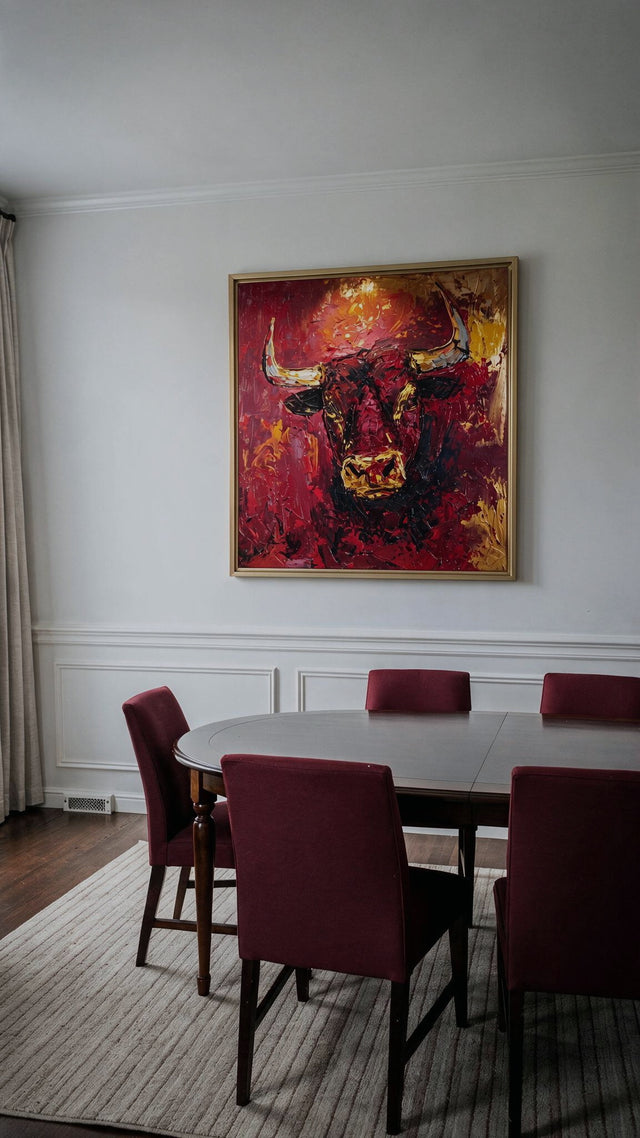 ARTMERE painting Bull of Fortune in an interior